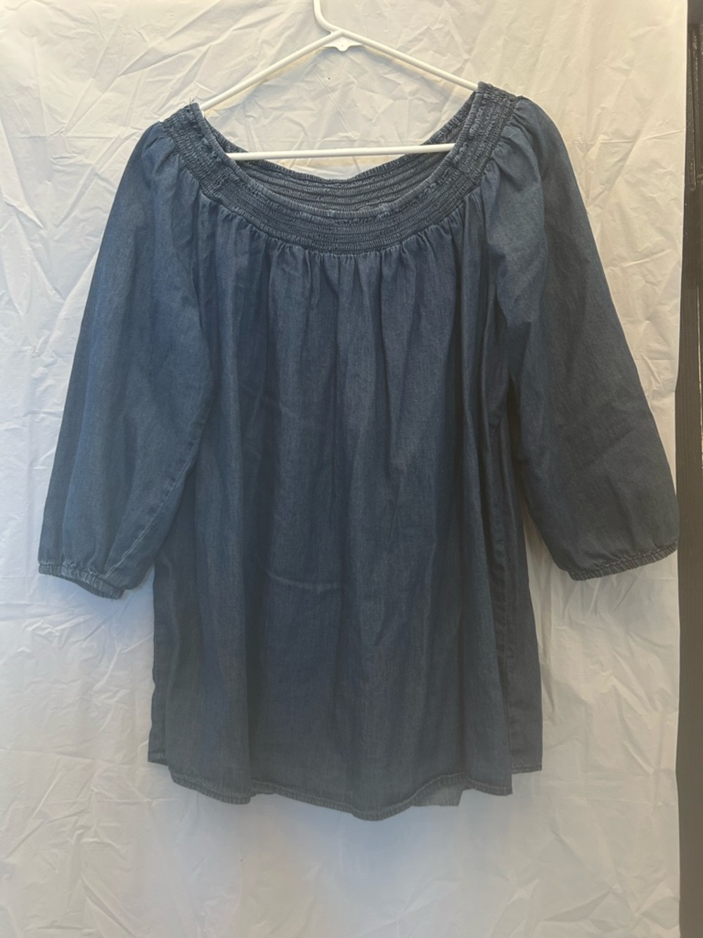 Faded Glory Dark Blue Off-Shoulder Denim Tunic